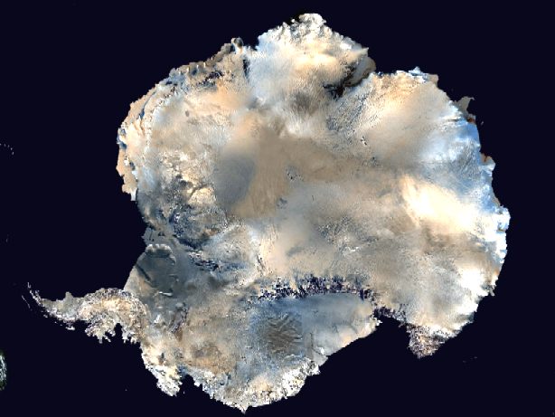 Satelite image of the South Pole, Antarctica