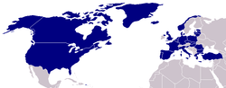 NATO countries are in blue