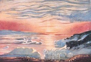 Sunset, the heart of the Antarctic 1909